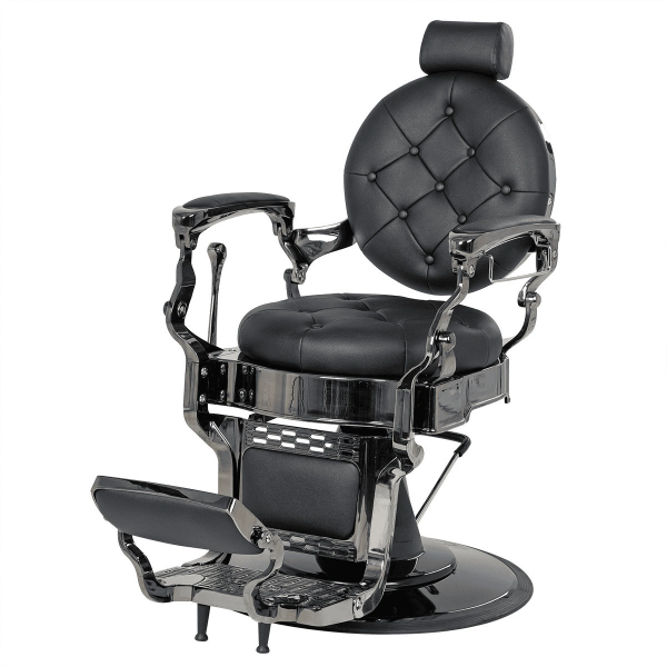 Мужское кресло барбер МД-9118, каркас тонированный хром