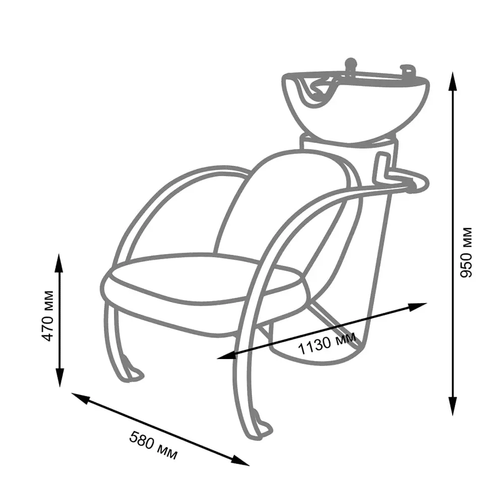 Парикмахерская мойка Биатрис с креслом Карина